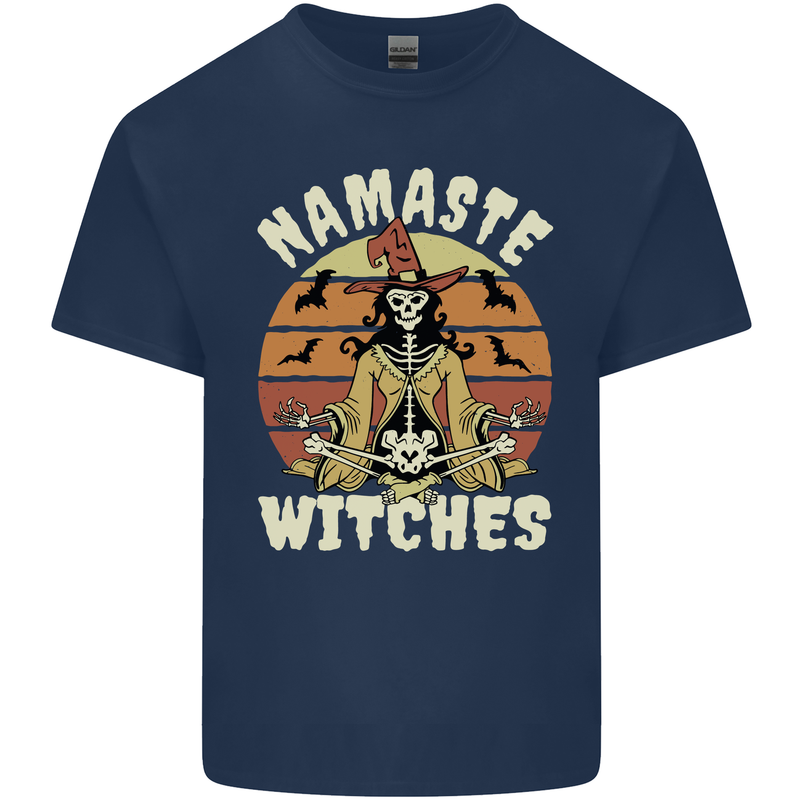 Namaste Witches Funny Halloween Kids T-Shirt Childrens Navy Blue