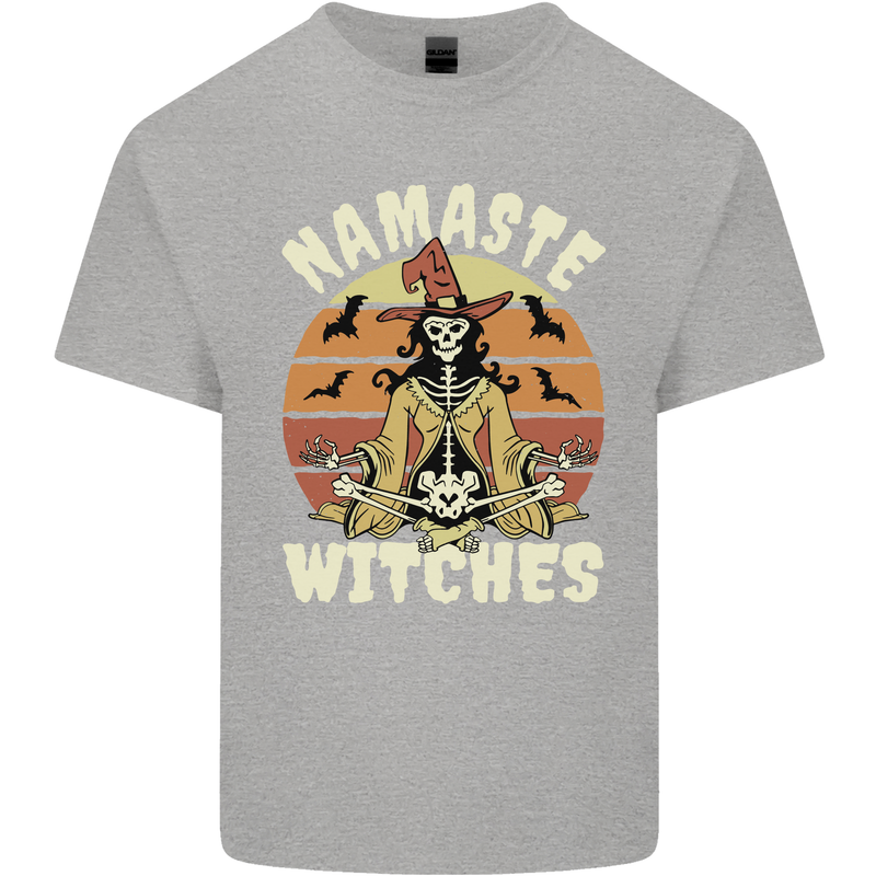 Namaste Witches Funny Halloween Kids T-Shirt Childrens Sports Grey