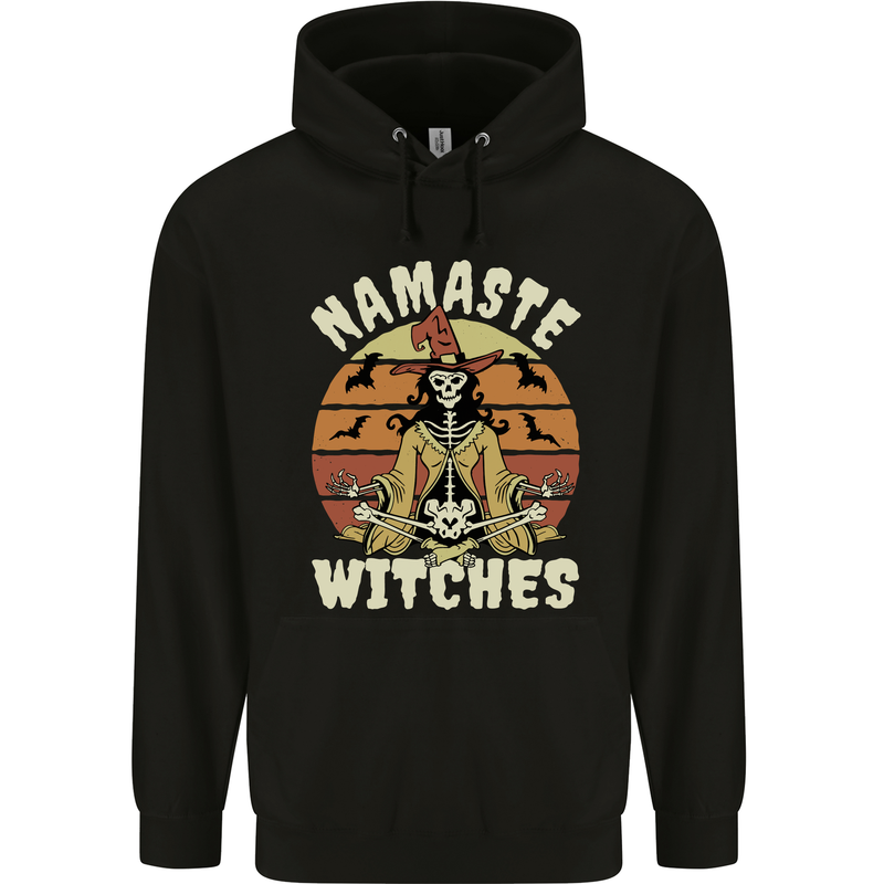 Namaste Witches Funny Halloween Mens 80% Cotton Hoodie Black