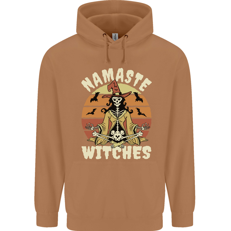 Namaste Witches Funny Halloween Mens 80% Cotton Hoodie Caramel Latte