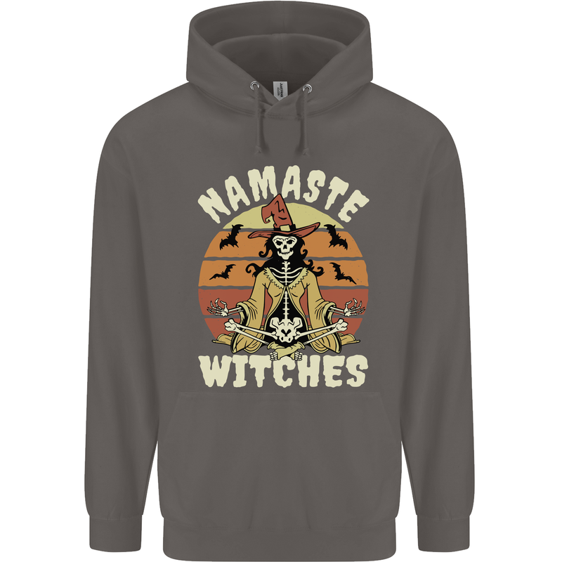 Namaste Witches Funny Halloween Mens 80% Cotton Hoodie Charcoal