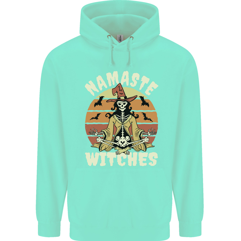 Namaste Witches Funny Halloween Mens 80% Cotton Hoodie Peppermint