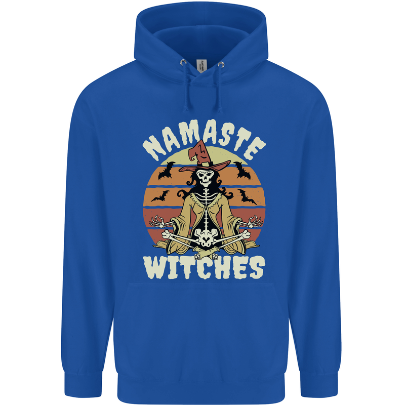 Namaste Witches Funny Halloween Mens 80% Cotton Hoodie Royal Blue