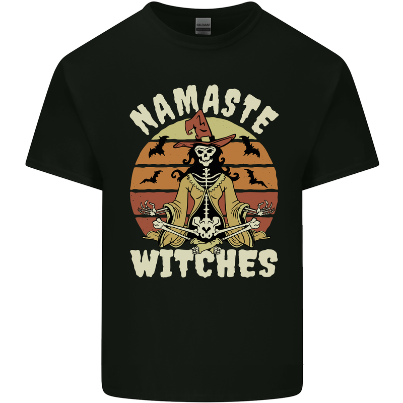 Namaste Witches Funny Halloween Mens Cotton T-Shirt Tee Top Black