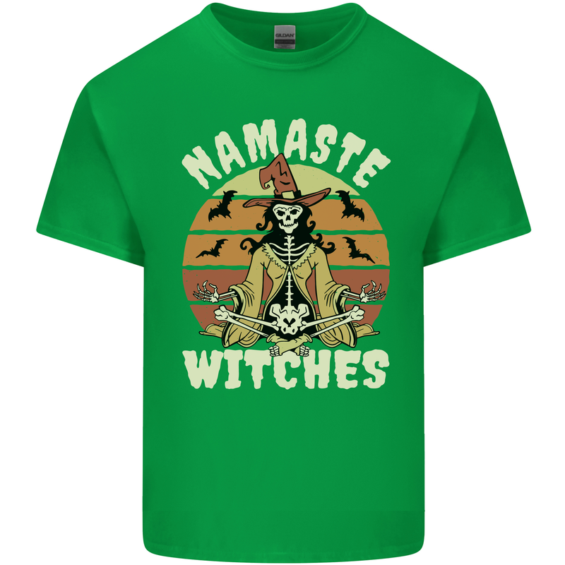 Namaste Witches Funny Halloween Mens Cotton T-Shirt Tee Top Irish Green