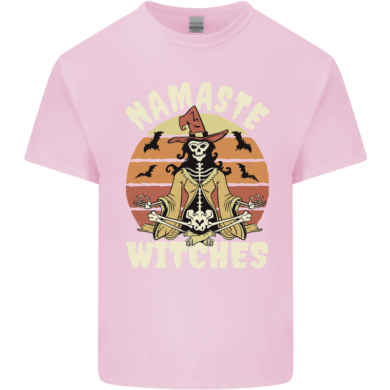 Namaste Witches Funny Halloween Mens Cotton T-Shirt Tee Top Light Pink