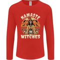 Namaste Witches Funny Halloween Mens Long Sleeve T-Shirt Red