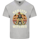 Namaste Witches Funny Halloween Mens V-Neck Cotton T-Shirt Sports Grey