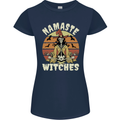 Namaste Witches Funny Halloween Womens Petite Cut T-Shirt Navy Blue