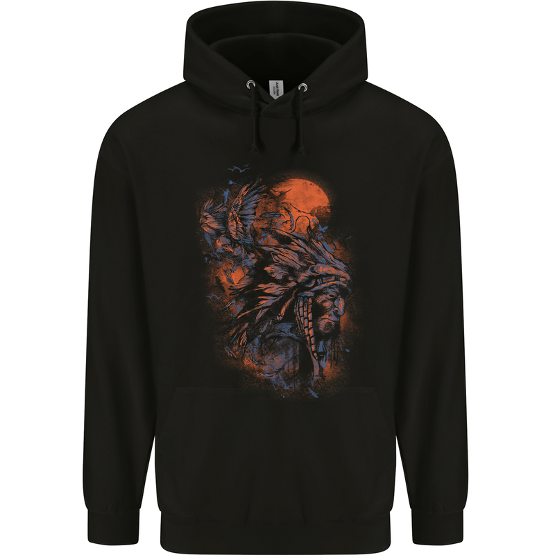 Native American Indian Headdress Apache Childrens Kids Hoodie Black