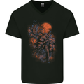 Native American Indian Headdress Apache Mens V-Neck Cotton T-Shirt Black