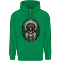 Native American Indian Skull Headdress Childrens Kids Hoodie Irish Green
