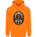 Native American Indian Skull Headdress Childrens Kids Hoodie Orange