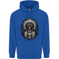 Native American Indian Skull Headdress Childrens Kids Hoodie Royal Blue
