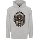Native American Indian Skull Headdress Childrens Kids Hoodie Sports Grey