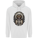 Native American Indian Skull Headdress Childrens Kids Hoodie White
