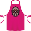Native American Indian Skull Headdress Cotton Apron 100% Organic Pink