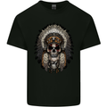 Native American Indian Skull Headdress Kids T-Shirt Childrens Black