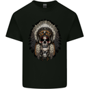 Native American Indian Skull Headdress Kids T-Shirt Childrens Black