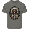 Native American Indian Skull Headdress Kids T-Shirt Childrens Charcoal