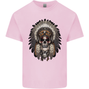 Native American Indian Skull Headdress Kids T-Shirt Childrens Light Pink