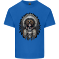 Native American Indian Skull Headdress Kids T-Shirt Childrens Royal Blue