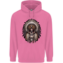 Native American Indian Skull Headdress Mens 80% Cotton Hoodie Azelea