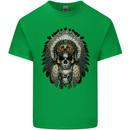 Native American Indian Skull Headdress Mens Cotton T-Shirt Tee Top Irish Green