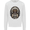 Native American Indian Skull Headdress Mens Sweatshirt Jumper White