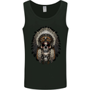 Native American Indian Skull Headdress Mens Vest Tank Top Black
