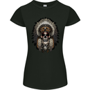 Native American Indian Skull Headdress Womens Petite Cut T-Shirt Black