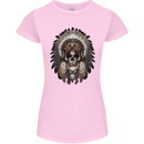 Native American Indian Skull Headdress Womens Petite Cut T-Shirt Light Pink