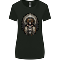 Native American Indian Skull Headdress Womens Wider Cut T-Shirt Black