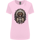 Native American Indian Skull Headdress Womens Wider Cut T-Shirt Light Pink