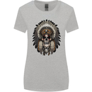 Native American Indian Skull Headdress Womens Wider Cut T-Shirt Sports Grey