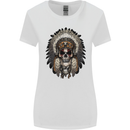 Native American Indian Skull Headdress Womens Wider Cut T-Shirt White