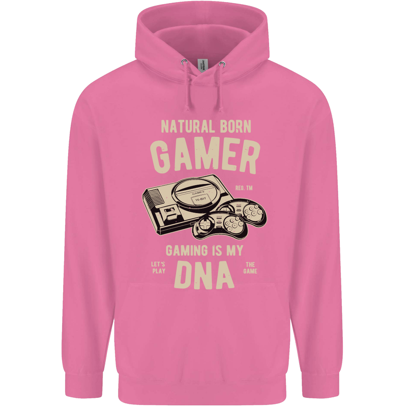 Natural Born Gamer Funny Gaming Childrens Kids Hoodie Azalea