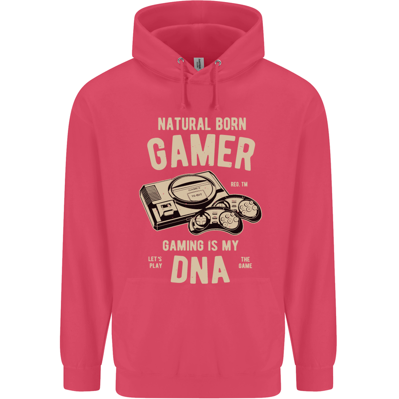 Natural Born Gamer Funny Gaming Childrens Kids Hoodie Heliconia