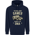 Natural Born Gamer Funny Gaming Childrens Kids Hoodie Navy Blue