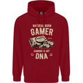 Natural Born Gamer Funny Gaming Childrens Kids Hoodie Red