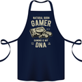 Natural Born Gamer Funny Gaming Cotton Apron 100% Organic Navy Blue