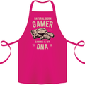 Natural Born Gamer Funny Gaming Cotton Apron 100% Organic Pink