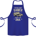 Natural Born Gamer Funny Gaming Cotton Apron 100% Organic Royal Blue
