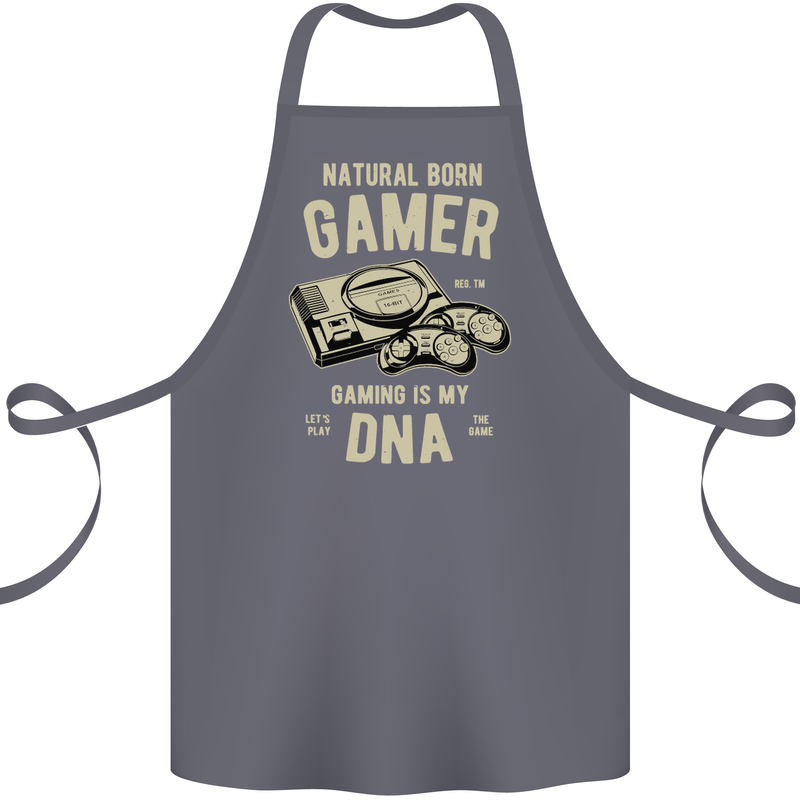 Natural Born Gamer Funny Gaming Cotton Apron 100% Organic Steel