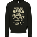 Natural Born Gamer Funny Gaming Kids Sweatshirt Jumper Black