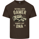 Natural Born Gamer Funny Gaming Kids T-Shirt Childrens Chocolate