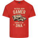 Natural Born Gamer Funny Gaming Kids T-Shirt Childrens Red