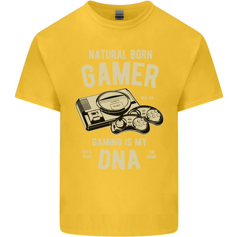 Natural Born Gamer Funny Gaming Kids T-Shirt Childrens Yellow