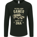 Natural Born Gamer Funny Gaming Mens Long Sleeve T-Shirt Black