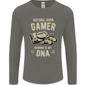 Natural Born Gamer Funny Gaming Mens Long Sleeve T-Shirt Charcoal